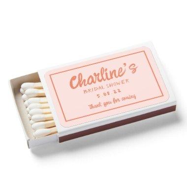 Pink & Red Handwriting Retro Bridal Shower Matchboxes