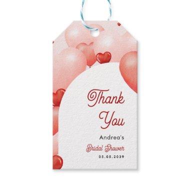 Pink & Red Valentine's Day Thank You Bridal Shower Gift Tags