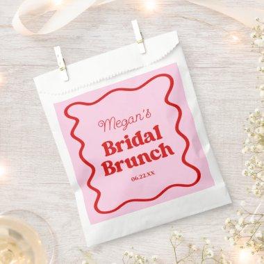 Pink Red Wavy Border  Brunch Favor Bag