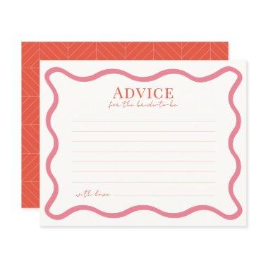 Pink & Red Wavy Frame Bridal Shower Advice Card