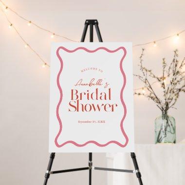 Pink & Red Wavy Frame Trendy  Welcome Foam Board