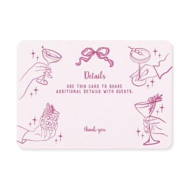 Pink Retro Cocktail Party Details Insert