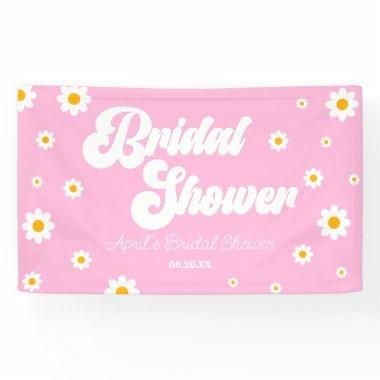 Pink Retro Daisy Flower Floral  Banner