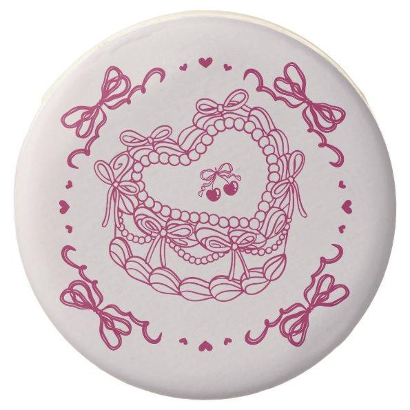 Pink Retro Heart Coquette Cherry Cake Birthday Chocolate Covered Oreo