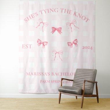 Pink Ribbon She's tying the knot Bachelorette part Tapestry