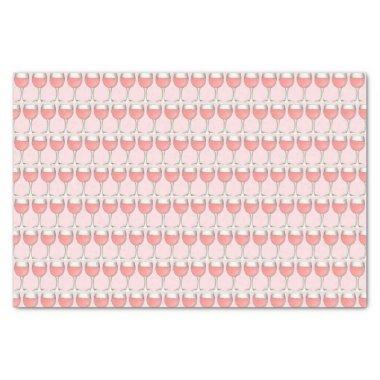 Pink Rosé Blush Wine Glass Winery Bridal Shower Tissue Paper