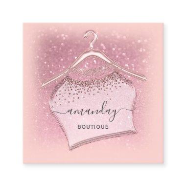 Pink Rose Cloth Hanger Fashion Boutique Square Business