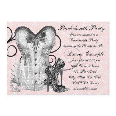 Pink Rose Corset Pink Black Bachelorette Party