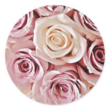 Pink Rose Envelope Seal Stickers