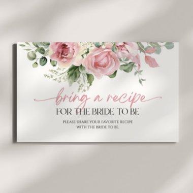 Pink Rose Floral  Bring A Recipe Enclosure