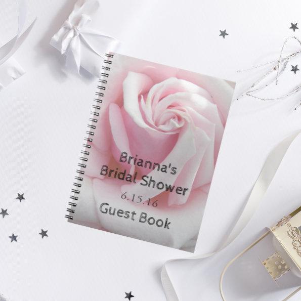 Pink Rose Floral Bridal Shower Guest Book