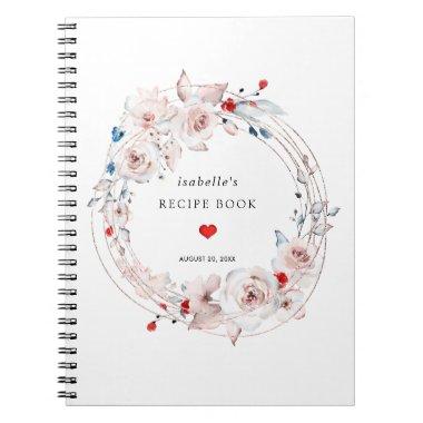Pink Rose Floral Recipe Book