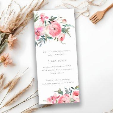 Pink Rose Orchid Watercolor Floral