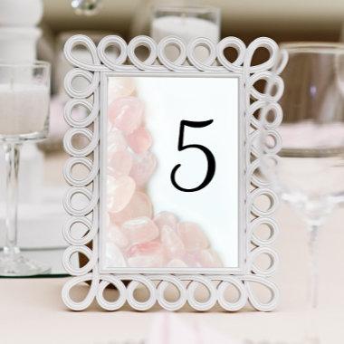 Pink Rose Quartz Wedding Table Number