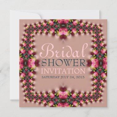Pink Rose Romance Bridal Shower Invitations