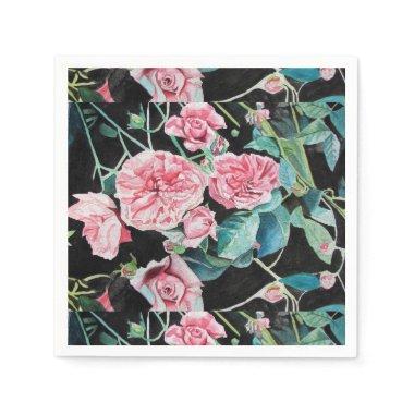 Pink Rose Shabby Chic floral Serviette Napkins