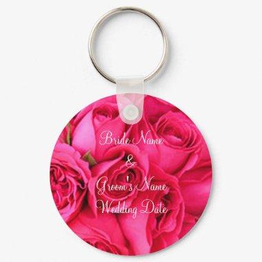 Pink Rose Wedding Key Chain Template
