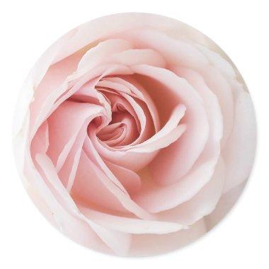 Pink Rose & White Wood Shabby Chic  Classic Round Sticker