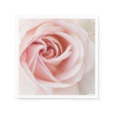 Pink Rose & White Wood Shabby Chic Bridal Shower Napkins