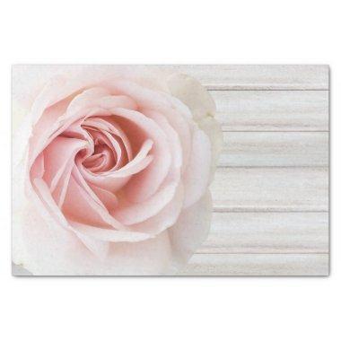Pink Rose & White Wood Shabby Chic Bridal Shower Tissue Paper