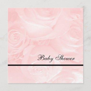 Pink Roses-Baby Shower Invitations