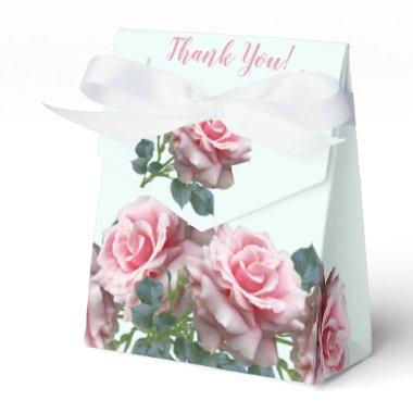 Pink Roses Bridal Shower Thank You Favor Box