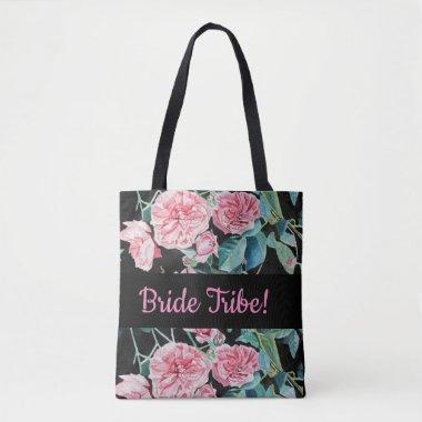 Pink Roses Bride Wedding Bridesmaid Tote Bag