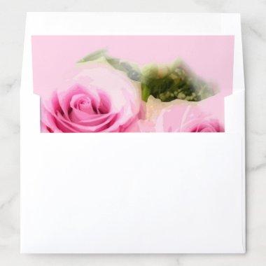 Pink Roses Elegant Pretty Template Floral Trendy Envelope Liner