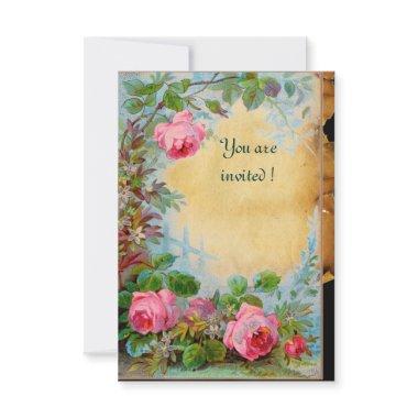 PINK ROSES & JASMINES Parchment Rsvp