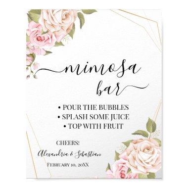 Pink Roses Mimosa Bar Bridal Shower Sign