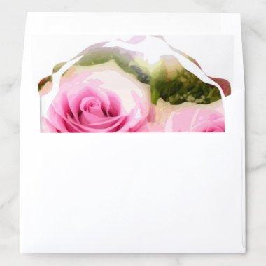 Pink Roses Modern Pretty Template Floral Elegant Envelope Liner