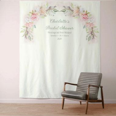 Pink Roses Sage Green  Photo Backdrop