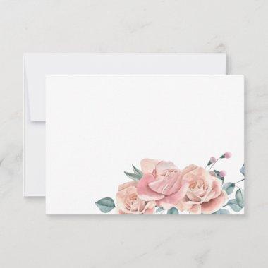 Pink Roses Thank You Invitations