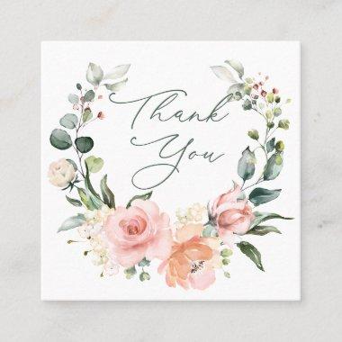 Pink Roses Thank You Square Business Invitations