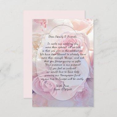 Pink Roses Wishing Well Wording Wedding Invitations