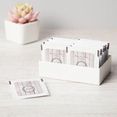 Pink Rustic Monogram Personalized Hand Sanitizer Packet