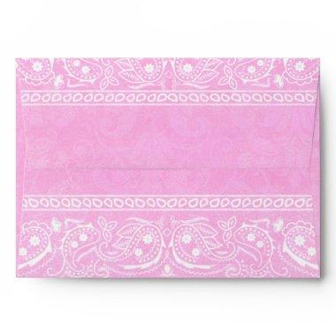 Pink Rustic Paisley Country Western Wedding Envelope