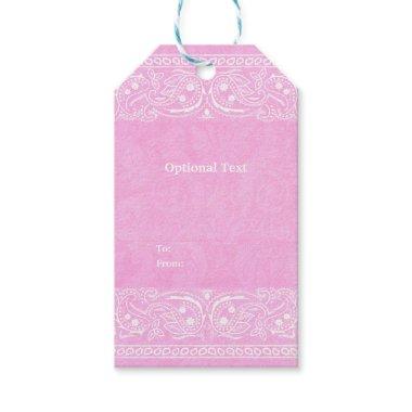 Pink Rustic Paisley Country Western Wedding Gift Tags