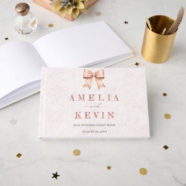 Pink Sakura Ribbon Engagement Party Guest Book