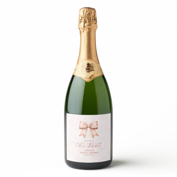 Pink Sakura Ribbon – Japanese-Inspired Sparkling Wine Label
