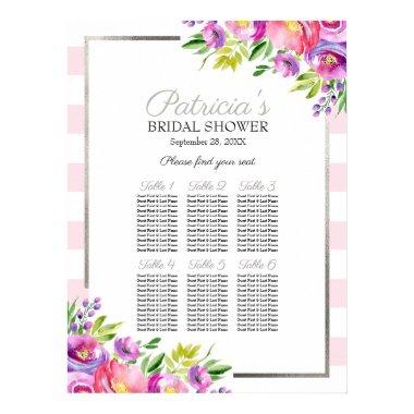 Pink & Silver Floral  Seating Chart