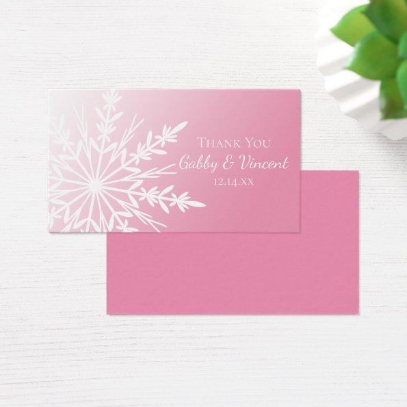 Pink Snowflake Winter Wedding Favor Tags