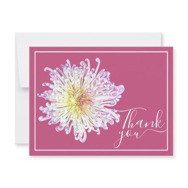 Pink Spider Mum With Pink Background Thank You PostInvitations