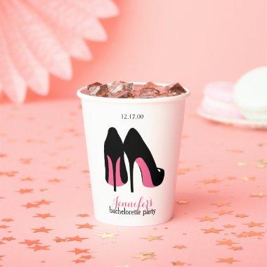 Pink Stilettos Girls Night Out Bachelorette Paper Cups