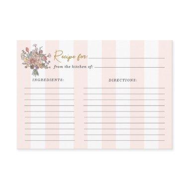 Pink Striped Floral  Recipe Enclosure