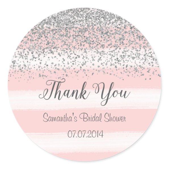 Pink Stripes Bridal Shower Sticker