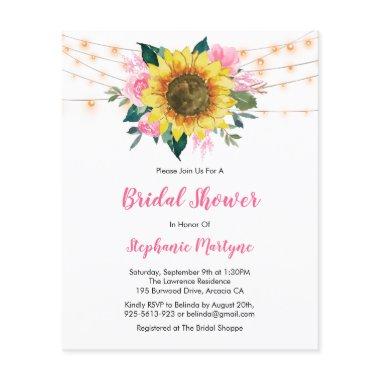 Pink Sunflower Lights Budget  Invite