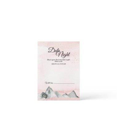 Pink Sunrise Mountain Date Night Advice Card