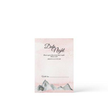 Pink Sunrise Mountain Date Night Advice Card