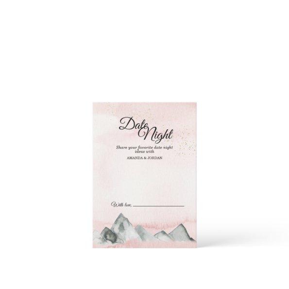 Pink Sunrise Mountain Date Night Advice Card